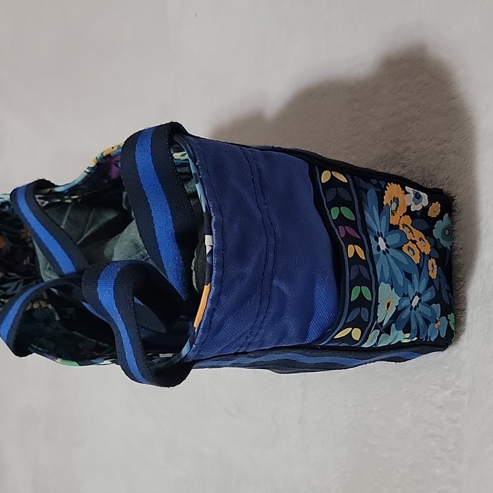 Vera Bradley Small Canvas Tote Bag Color Block Midnight Blue (Isabella)  VGC